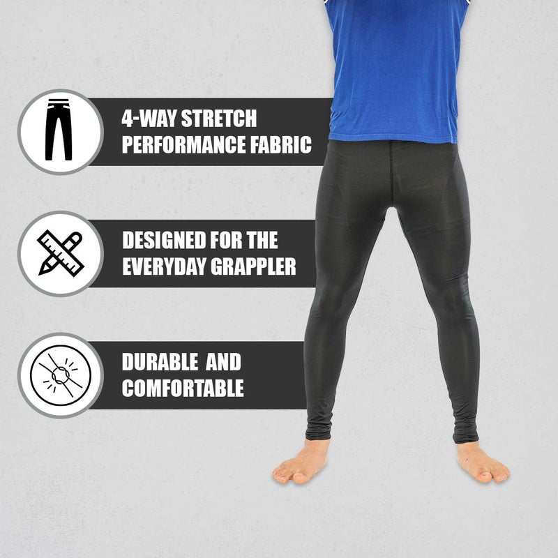 FUJI- Baseline V2 Jiu-Jitsu Spats Compression Pants, Ultra-Lightweight Grappling Spats for Men, Black, X-Large - Image 3
